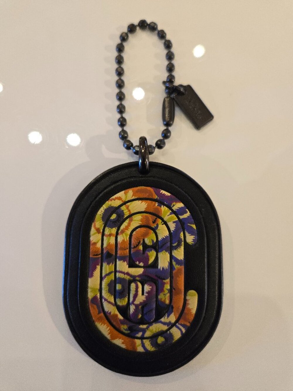 Coach Medallion Hangtag with Kaffe Fassett Print